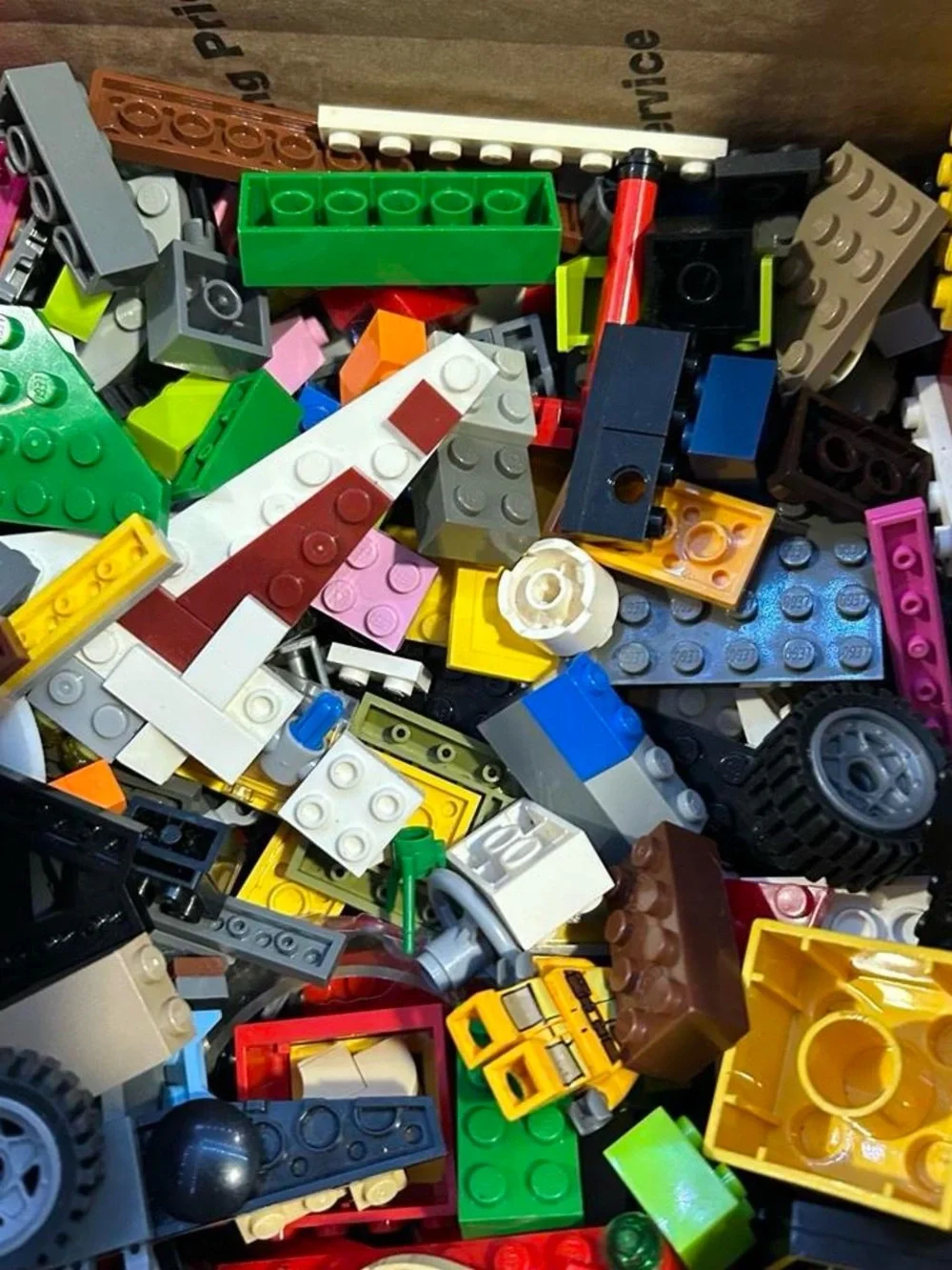Large Lego Box Assorted Parts + Pieces Some Minifig Parts Pre Owned Read